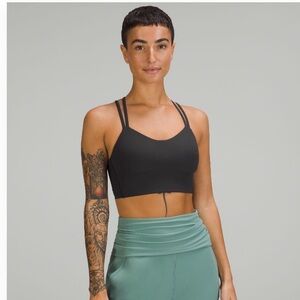 Lululemon Like a Cloud Ribbed Longline Bra in Black Granite
